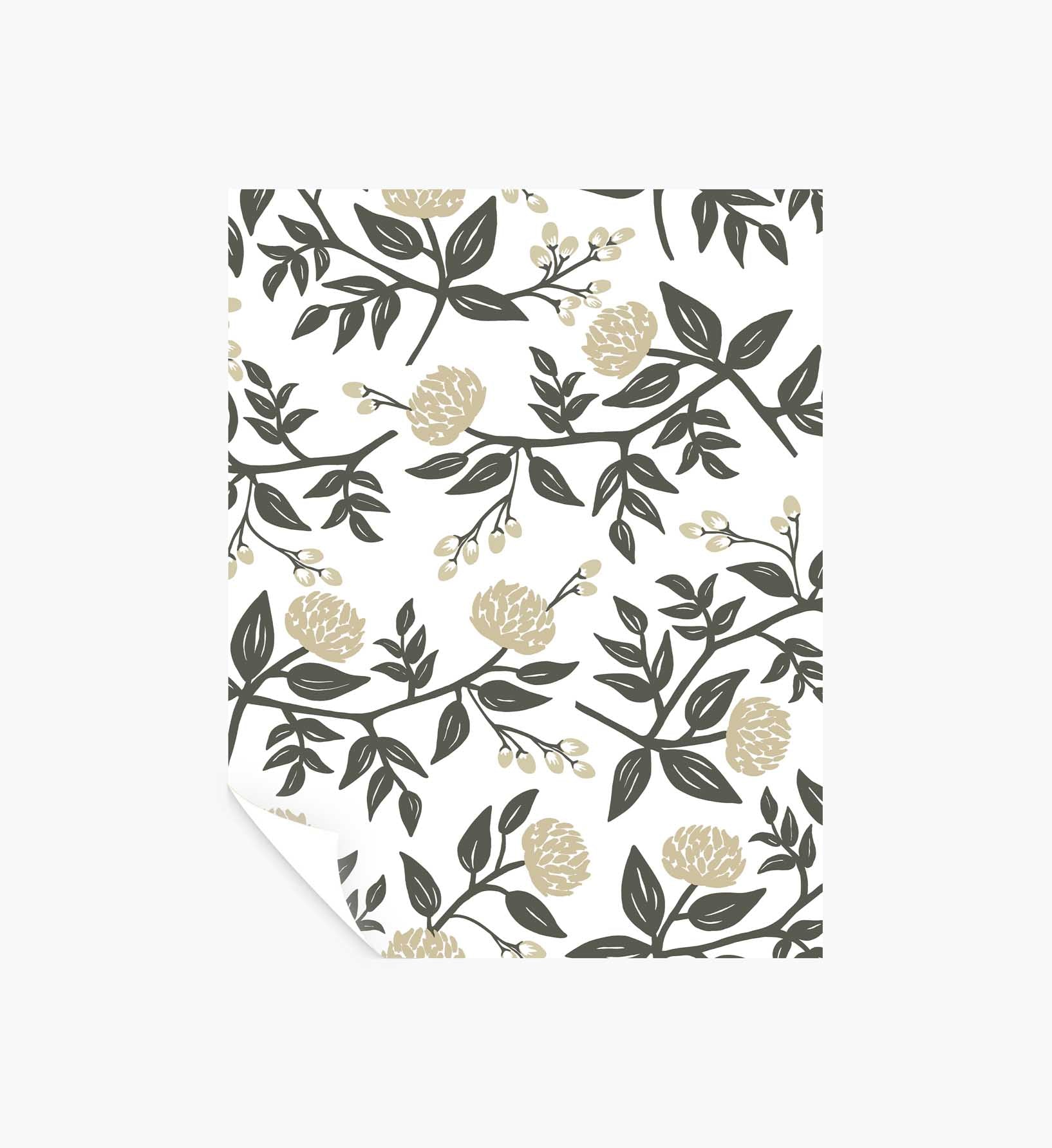 Peonies Peel & Stick Wallpaper Sample - White